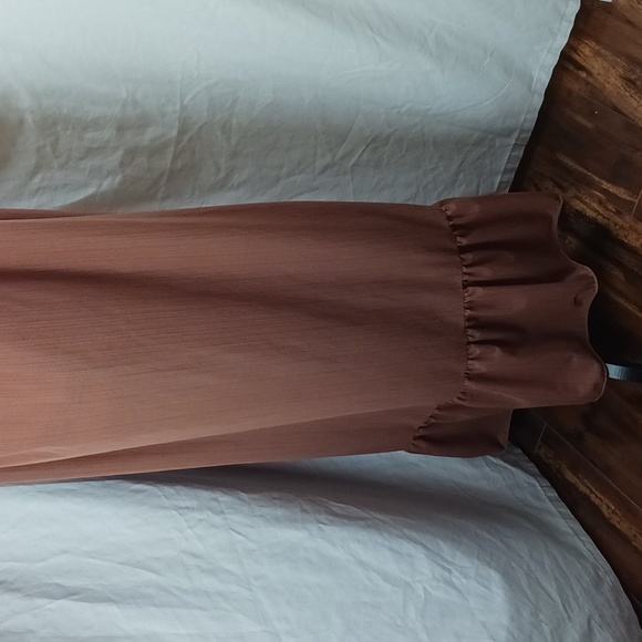 Vintage Martin Emprex 1970s brown full length 100% Nylon with lace Nightgown - Picture 5 of 10